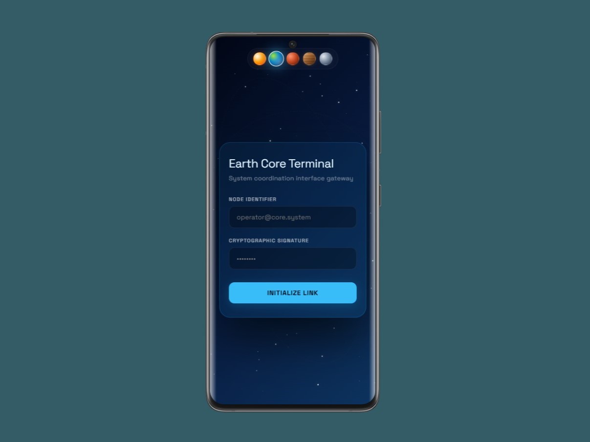 Space Exploration Login UI